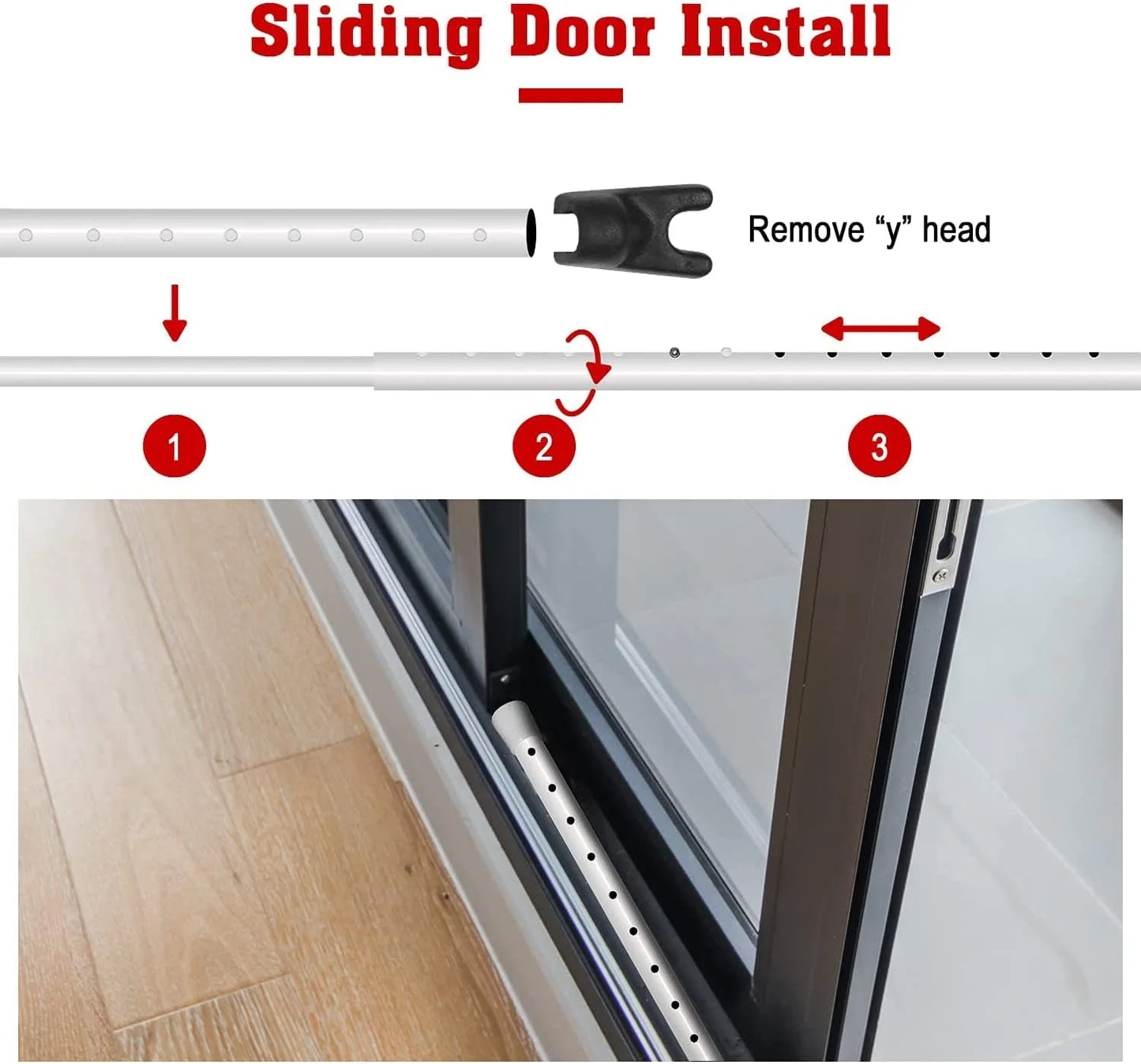 Adjustable Door Stopper Security Bar - High Grade Iron