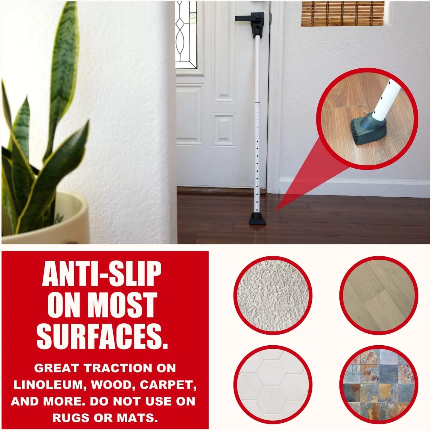 Adjustable Door Stopper Security Bar - High Grade Iron