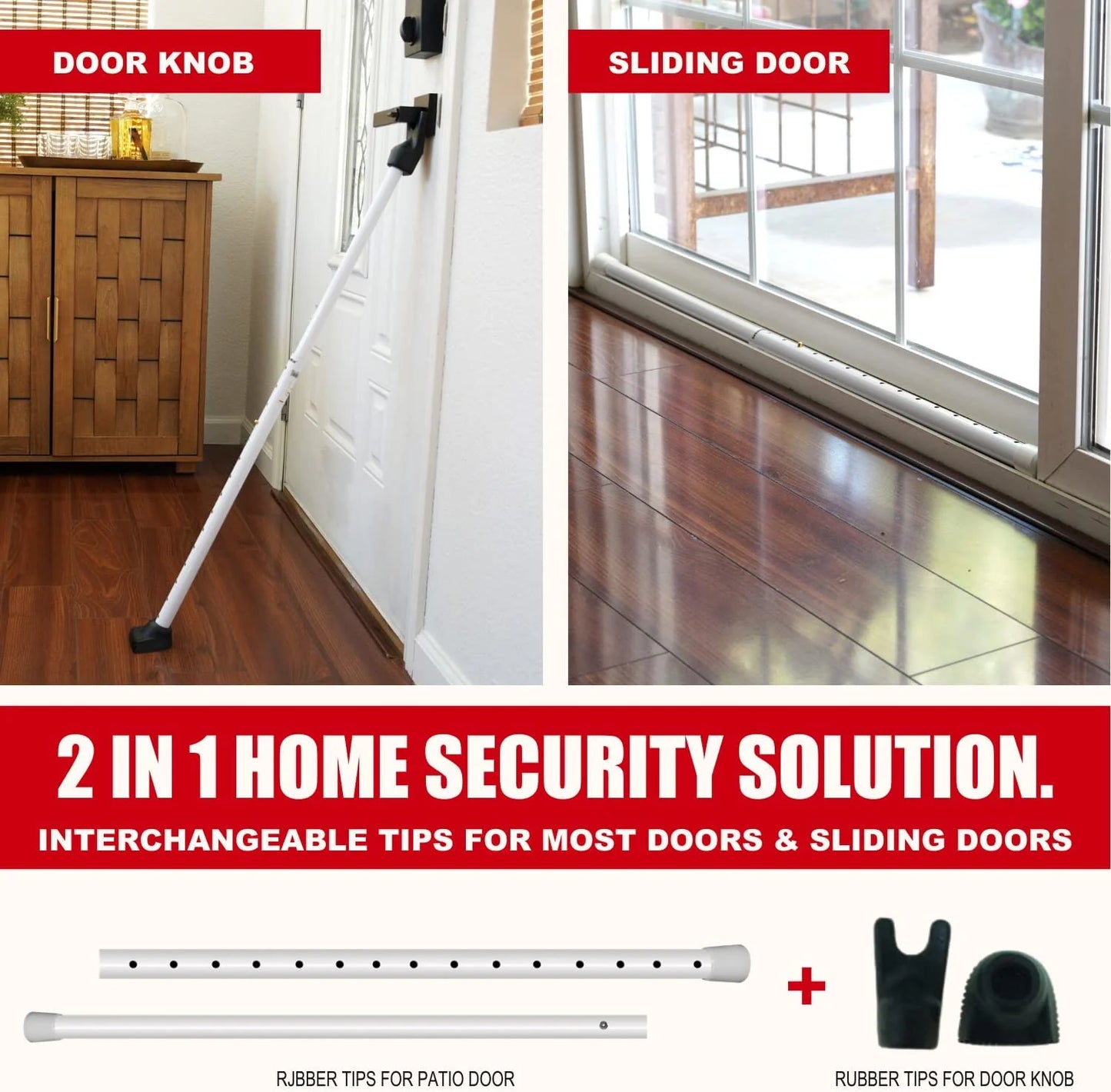 Adjustable Door Stopper Security Bar - High Grade Iron