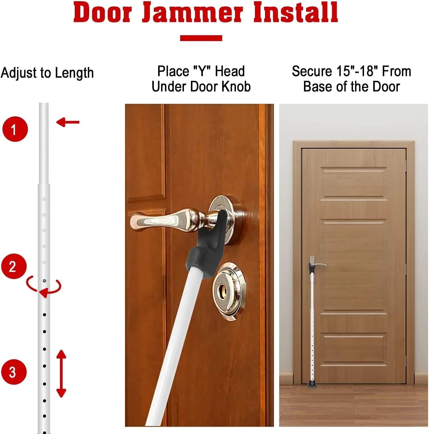 Adjustable Door Stopper Security Bar - High Grade Iron