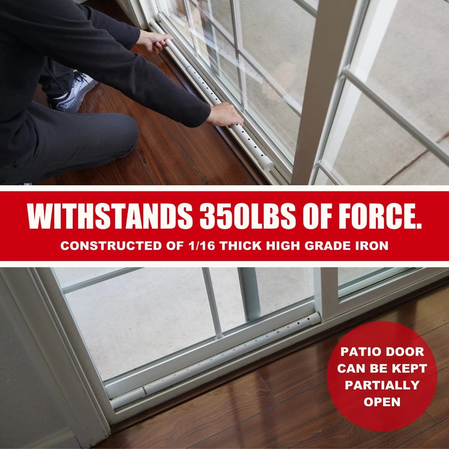 Adjustable Door Stopper Security Bar - High Grade Iron