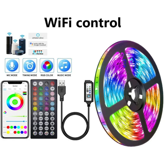 GlowVibe USB RGB LED Strip Lights – APP Controlled for Room & TV